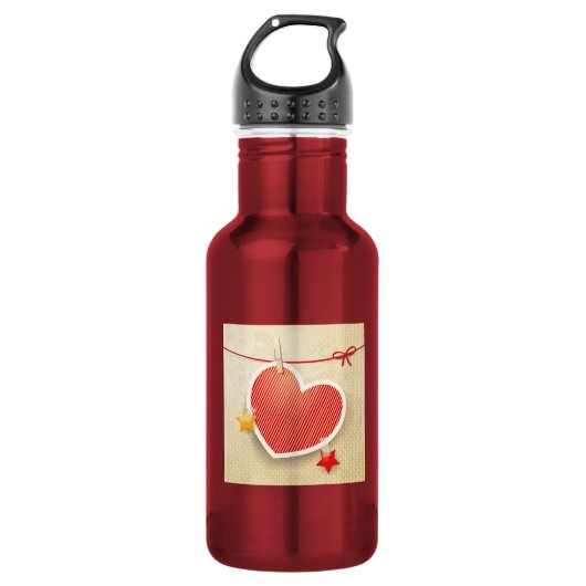 Papierherz Trinkflasche (Vorderseite)