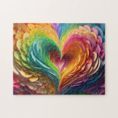 Papierherzen in Regenbogenfarben schneiden Puzzle (Horizontal)