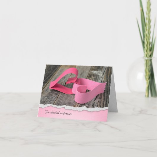 Papierherzen mit abgerissenem Keiljubiläum Einladung (Vorderseite)