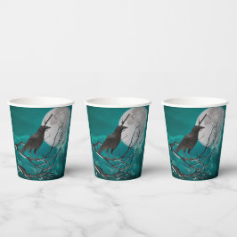 Papierhüllen, der Raven im Grünen Pappbecher