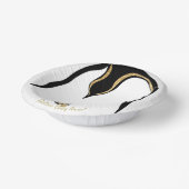 Papierhüllen "Gold Pinguin Baby & Mommy" Pappteller (Gewinkelt)