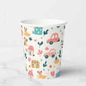 Papierhüllen mit farbigen Mustern Pappbecher (Rechts)