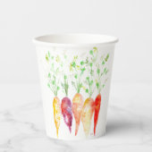 Papierhüllen - Wasserfarbenfrohe Karotten Pappbecher (Vorderseite)