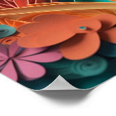 Papierhüter in einem Korallenriff Poster (Ecke)