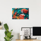 Papierhüter in einem Korallenriff Poster (Heimbüro)