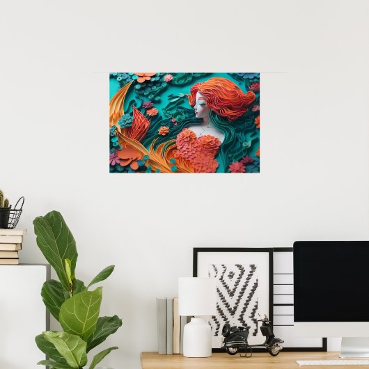 Papierhüter in einem Korallenriff Poster (Heimbüro)