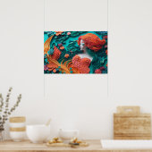 Papierhüter in einem Korallenriff Poster (Küche)