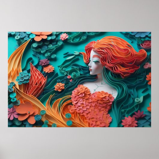 Papierhüter in einem Korallenriff Poster (Vorne)