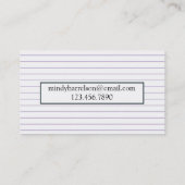 Papierindexkarte Visitenkarte (Rückseite)