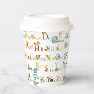 Papierkämme - Alphabet Pappbecher