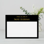 Papierkarte für den individuelle Name aus Schwarz  Folieneinladung (Stehend vorne)