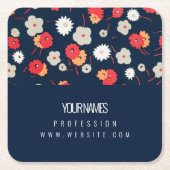 PAPIERKARTE UNTERSETZER: BLOSSOM WOODCUT RECHTECKIGER PAPPUNTERSETZER (Vorderseite)