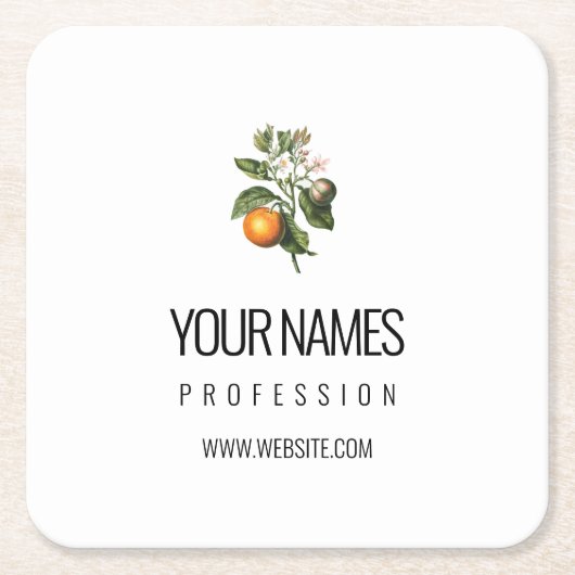 PAPIERKARTE UNTERSETZER BUSINESS CARD : ORANGE BLO (Vorderseite)