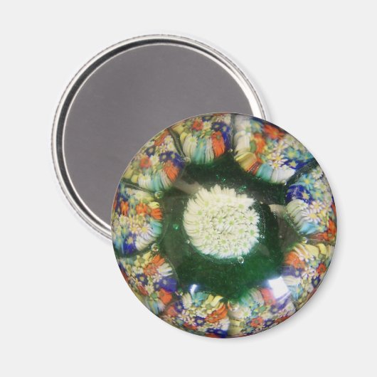 Papierkarton aus Murano-Glas, farbige "Blume" Magnet (Vorderseite/Rückseite)