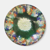 Papierkarton aus Murano-Glas, farbige "Blume" Magnet (Vorne)
