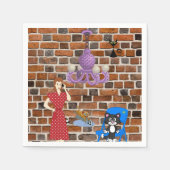 Papierkatze, Retro Frauenkatze Serviette (Vorderseite)