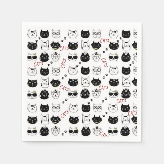 Papierkatzen, Kätzchen Serviette (Vorderseite)