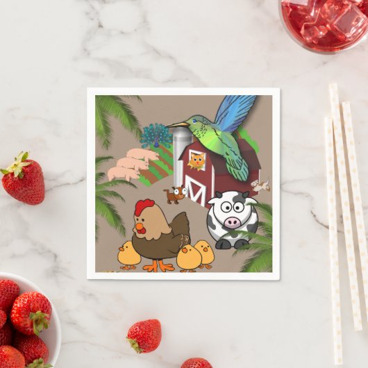 Papierkatzen, Kuhhhackenfarm Serviette (Beispiel)