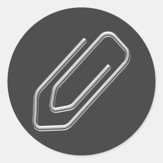 Papierklammer Runder Aufkleber (Vorderseite)