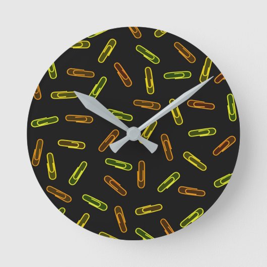 Papierklammern Runde Wanduhr (Vorderseite)