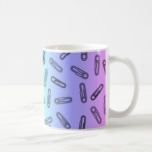Papierklammern über Regenbogen Kaffeetasse (Rechts)