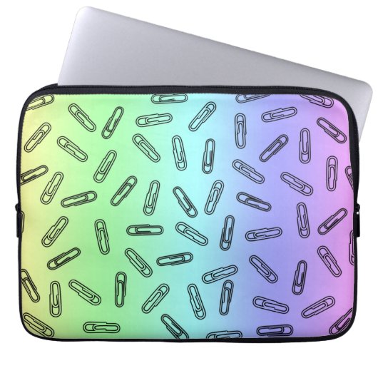 Papierklammern über Regenbogen Laptopschutzhülle (Vorderseite)