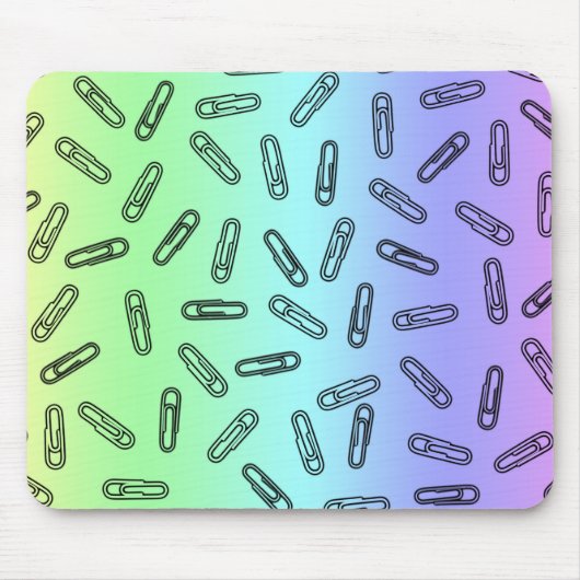 Papierklammern über Regenbogen Mousepad (Vorne)