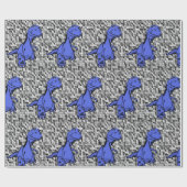 Papierkorb Dinosaurier Geschenkpapier (Flach)