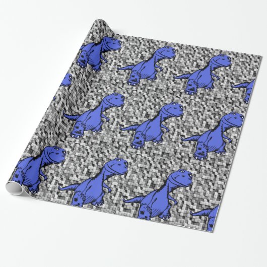 Papierkorb Dinosaurier Geschenkpapier (Ungerollt)