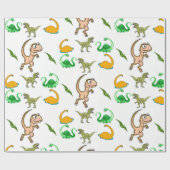 Papierkorb Dinosaurier Geschenkpapier (Flach)