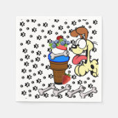 Papierkörbe, Paws-Hunde-Knochen-Eiscreme Serviette (Vorderseite)