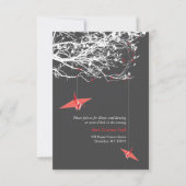 Papierkran an Zweigstellen für Hochzeitsempfang Einladung (Vorderseite)