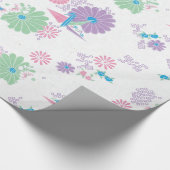 Papierkran aus Origami und Blume Geschenkpapier (Ecke)