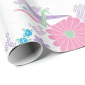 Papierkran aus Origami und Blume Geschenkpapier (Rolleneckpunkt)