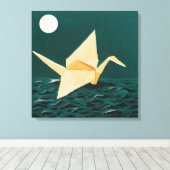 Papierkran Leinwanddruck (Insitu (Holzboden))