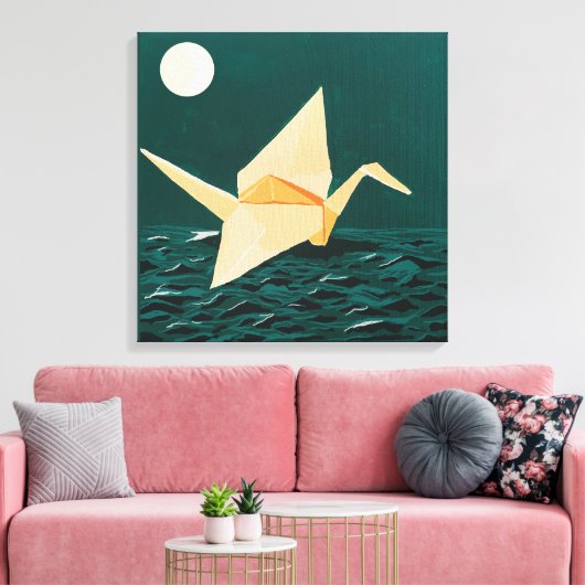 Papierkran Leinwanddruck (Insitu (Wohnzimmer))