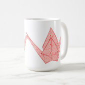 Papierkran mit roten Herzen und Blumenmuster Kaffeetasse (VorderseiteRechts)