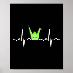 Papierkran Origami , Pulsband-Heartbeat-Shirt Poster
