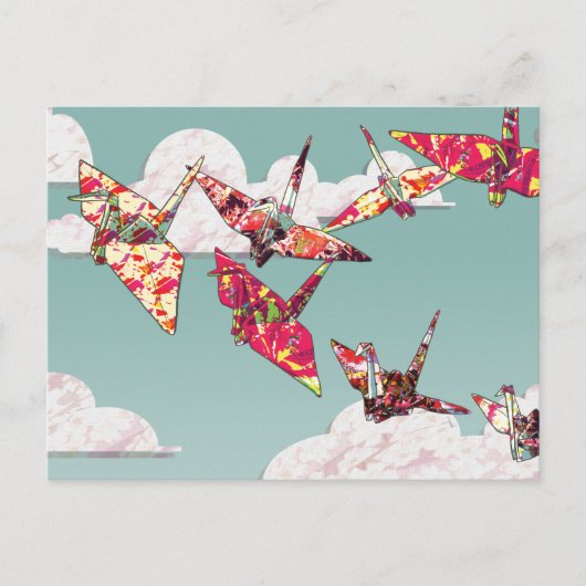 Papierkran Postkarte (Vorderseite)