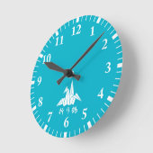 Papierkran Runde Wanduhr (Winkel)