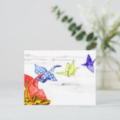 Papierkräne Postkarte (Stehend Vorderseite)