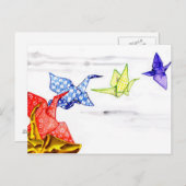Papierkräne Postkarte (Vorne/Hinten)