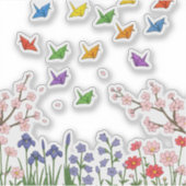 Papierkranichgarten Aufkleber (Vorderseite)
