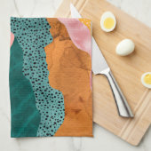 Papierlandschaft, gerippt, gerissene Kanten, Grünt Geschirrtuch (Viertel Falte)