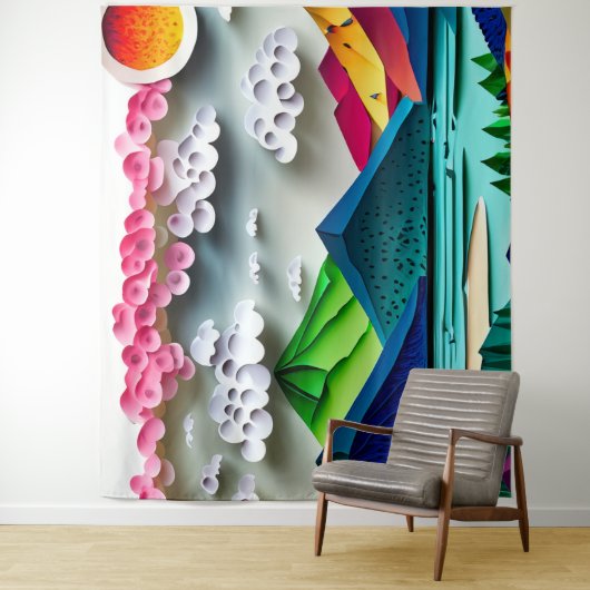 Papierlandschaft Wandteppich (Beispiel)