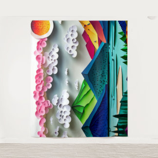 Papierlandschaft Wandteppich