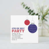 Papierlaternen 4. von Juli-Party Einladungen (Stehend Vorderseite)