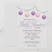 Papierlaternen-Babyparty Einladung (Vorne/Hinten)