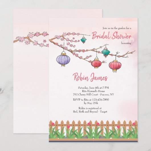 Papierlaternen-Einladung Einladung (Vorne/Hinten)