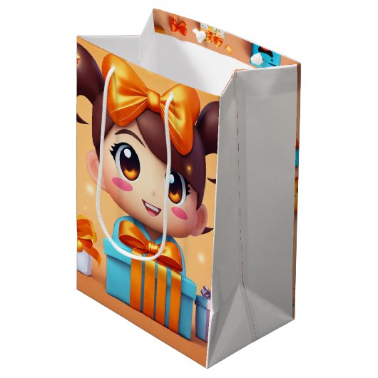 Papiermittelbeutel Mittlere Geschenktüte (Vorderseite Schrägansicht)